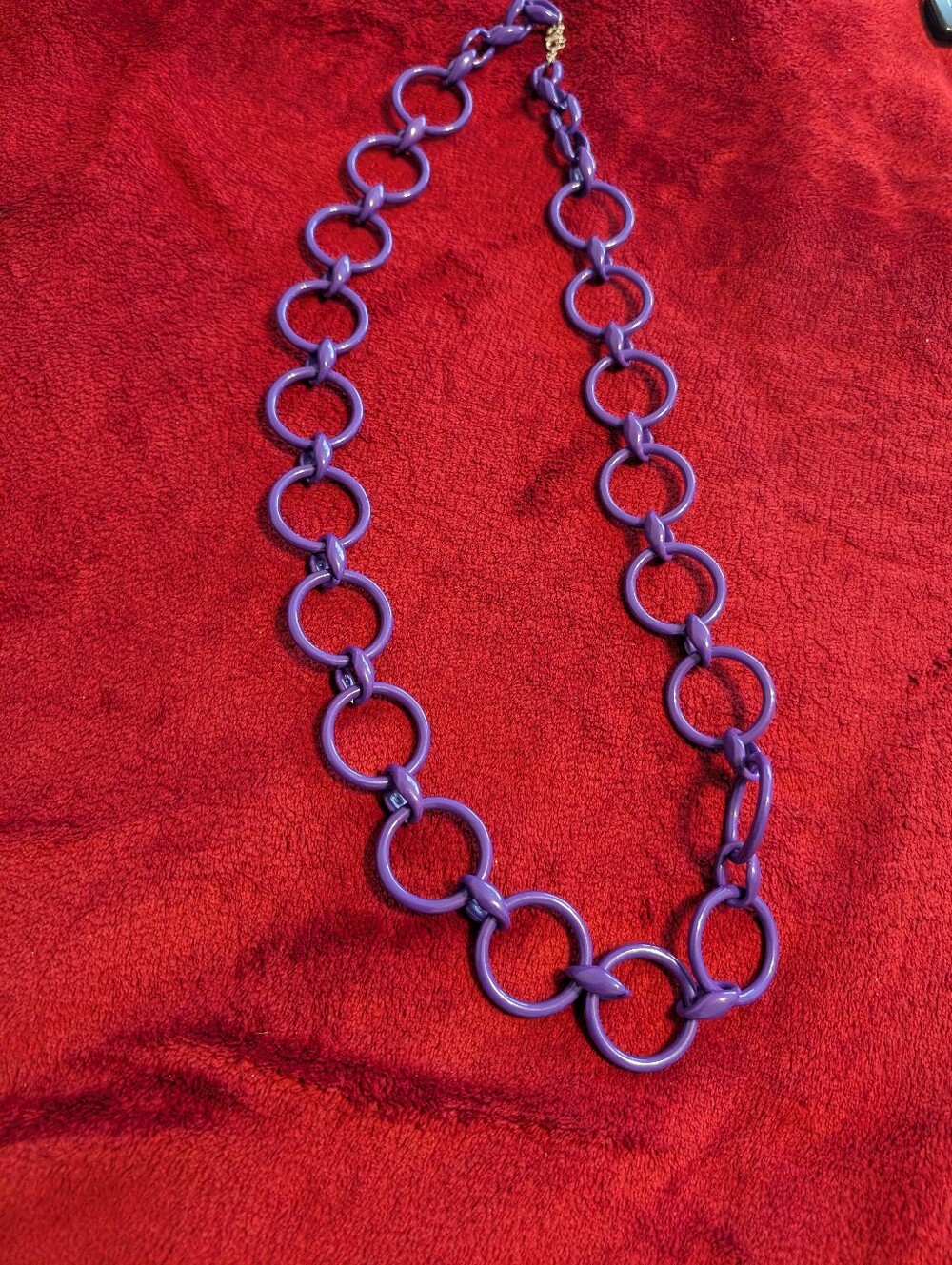 Purple Link Chain Necklace - Women Jewelry